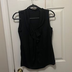 Elie Tahari Silk Womens Blouse Top Shirt Size XS Blend Black Sleeveless. Ruffles